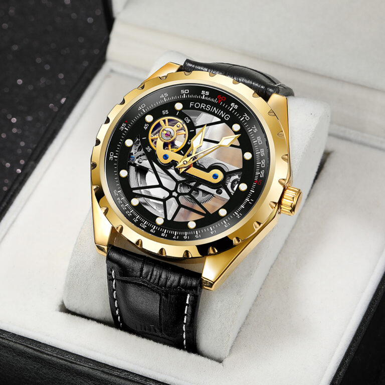 Automatic Forsining Creative Leather Transparent Skeleton Men's Watches – Bild 4