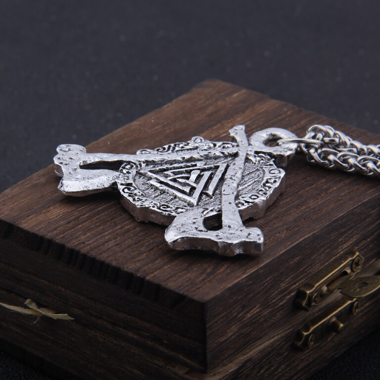 Iron Color Viking axe and Odin Rune Stainless Steel Necklace – Bild 3