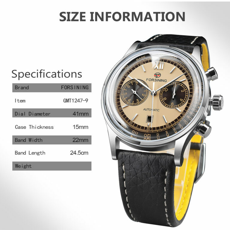Forsining Herrenuhr Mechanische Automatische Uhren Klassische Retro Kalender Zwei Zifferblatt – Bild 4