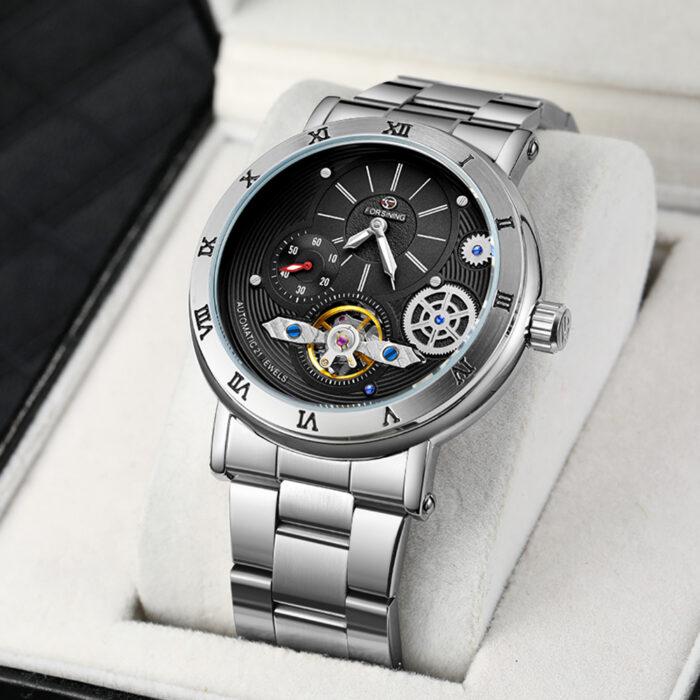 Forsining Herren Uhren Armbanduhr Automatische mechanische Uhr Selbstaufzug Fashion Casual – Bild 5