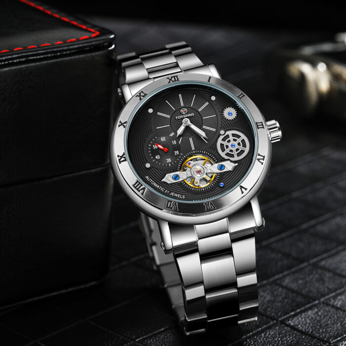 Forsining Herren Uhren Armbanduhr Automatische mechanische Uhr Selbstaufzug Fashion Casual – Bild 4