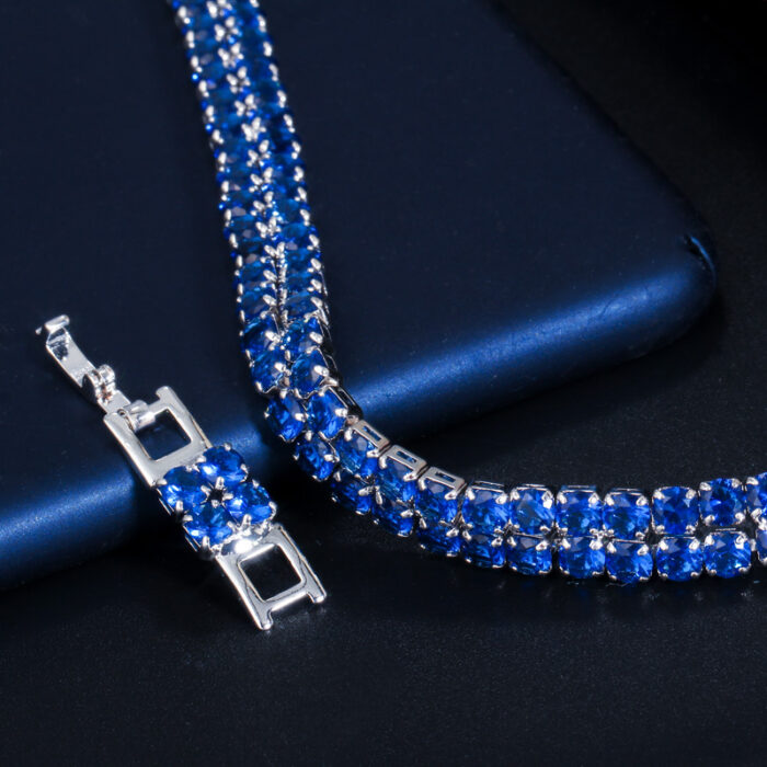 Unisex Tennisarmband in Gelbgold mit funkelnden Zirkonia-Steinen – Bild 4