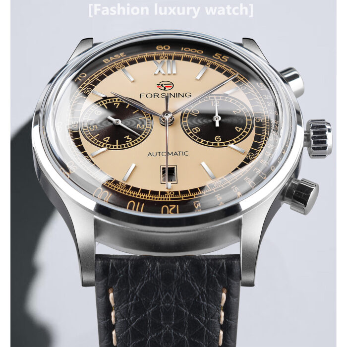 Forsining Herrenuhr Mechanische Automatische Uhren Klassische Retro Kalender Zwei Zifferblatt – Bild 2