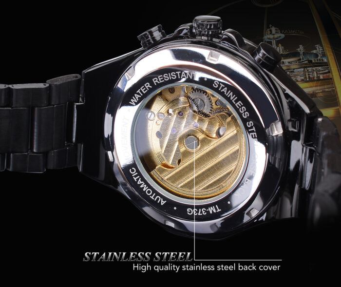 Herrenuhr Automatikuhr Automatische Mechanische Uhr Edelstahl Luxus Business – Bild 5