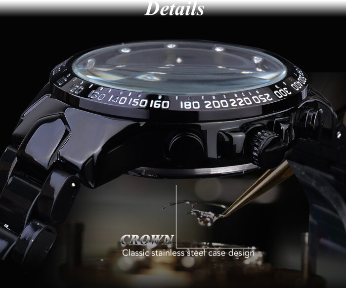 Herrenuhr Automatikuhr Automatische Mechanische Uhr Edelstahl Luxus Business – Bild 4