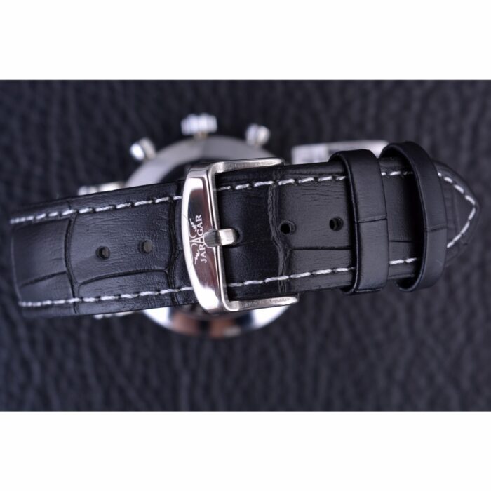 Herrenuhr Automatische Mechanische Uhr Weiß 3 Dials Selbstaufzug Kalender Business Leder Band Armbanduhr – Bild 5