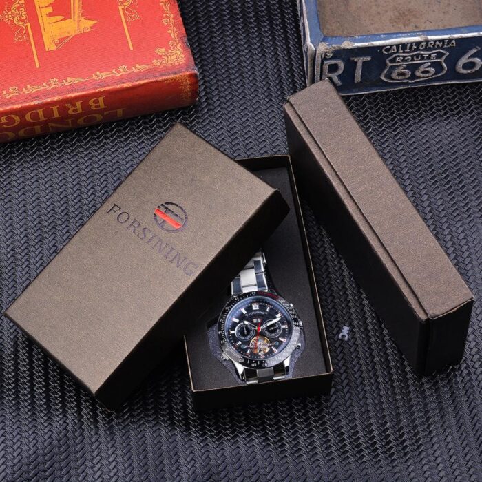 Forsining Design Silber Stahl Herren Automatik Sport Mechanische Armbanduhren Top Marke Luxus Männliche Uhr Relogio – Bild 6