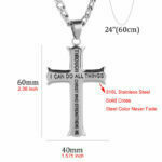 60cm Edelstahl Kette Kreuz Eisenkreuz Reinheit Halskette – Bild 3