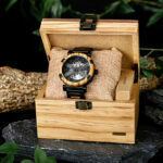Herren Holzuhr mit Edelstahl Automatische Mechanische Skelett Armbanduhr 45 mm – Bild 6