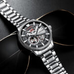 Herrenuhr Mechanische Armbanduhr Skelett Uhr Automatisch wasserdicht