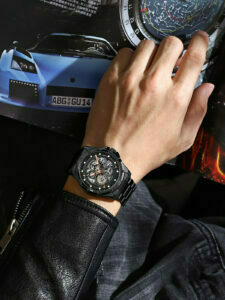 Automatische Männeruhr Herrenuhr Edelstahl mechanische Uhr schwarze Edelstahluhr – Bild 2