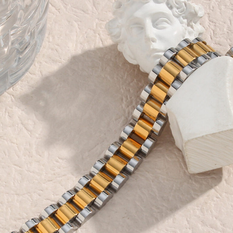 Edelstahl vergoldete abtrennbare Armbänder Armbänder Armbänder für Frauen HipHop Gold Wrap Armbänder – Bild 6