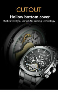 Herrenuhr Automatikuhr Edelstahl Herren automatische mechanische Uhr – Bild 5