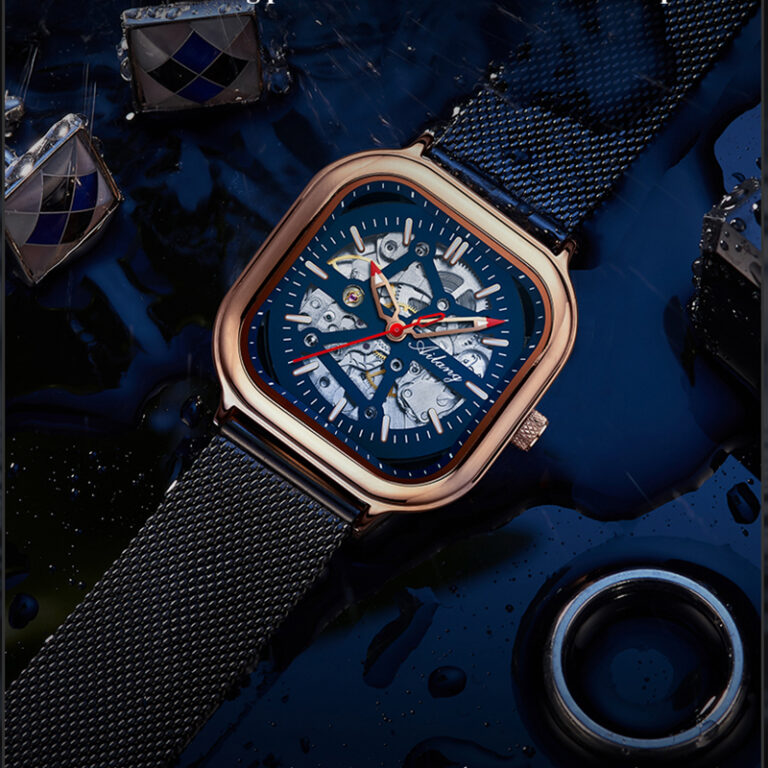 Armbanduhr Herrenuhr Automatische Mechanische Uhr Lederarmband – Bild 4