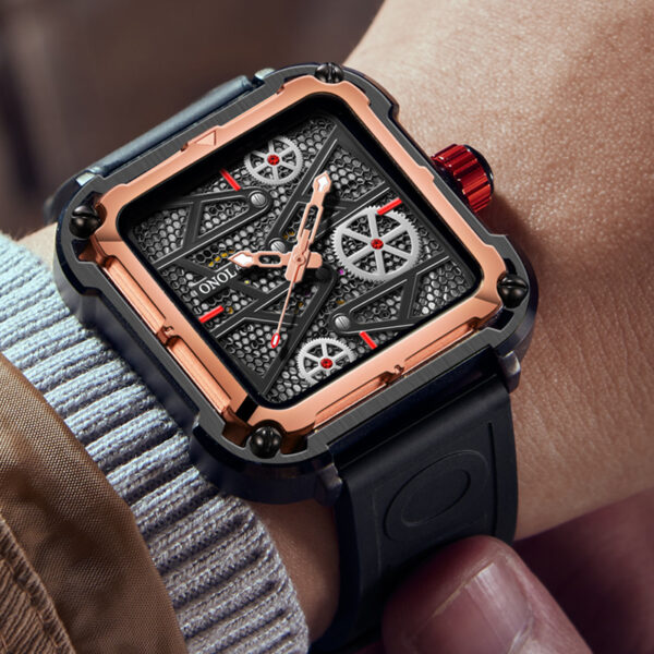 Luxus Männer Uhr Fashion Hollow Full Automatic Uhren Männer Silikonband wasserdichte Armbanduhruhr