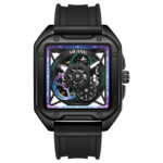 Herren Skelett automatisch mechanische Herren Uhrenmodische modische wasserdichte Uhr Square große Zifferblattuhr