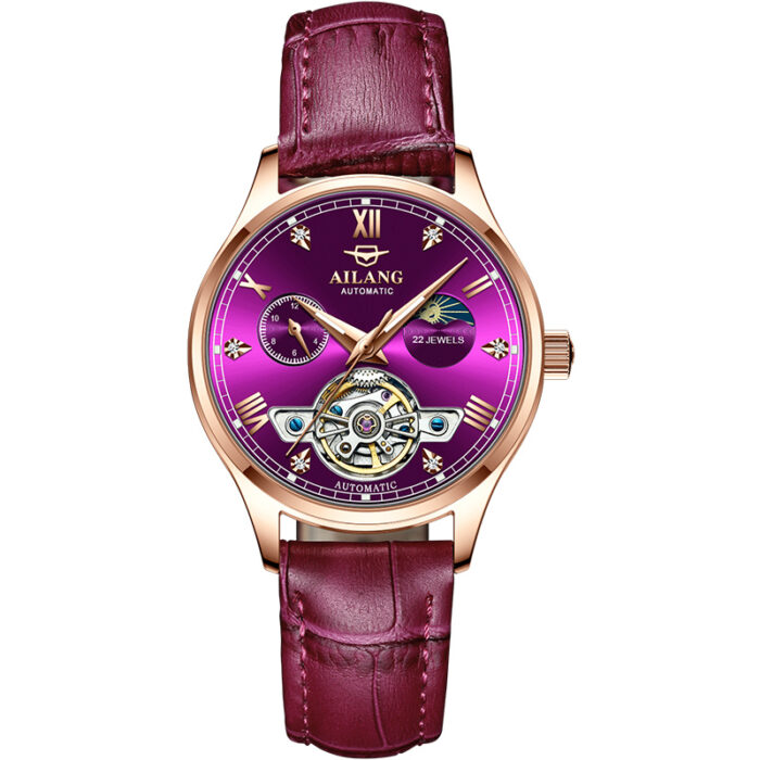 Ladies Mechanical Watch einfache luxuriöse automatische leuchtende wasserdichte Uhr – Bild 1