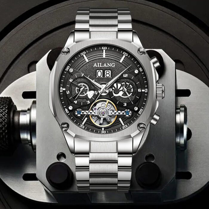 Herrenuhr Automatikuhr Edelstahl Herren automatische mechanische Uhr – Bild 1