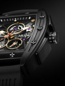 Automatische Uhr für Männer mechanischer Skelett Herren Wächter wasserdichtes Gummi -Gurt -Top Marke Luxus – Bild 4