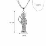 Skelettketten Halskette Anhänger Schmuck Edelstahl Santa Muerte Charme – Bild 6