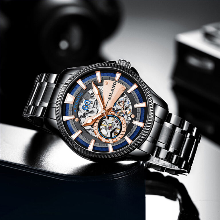 Herrenuhr Mechanische Armbanduhr Skelett Uhr Automatisch wasserdicht – Bild 5