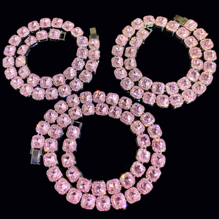 Men Women Bling 13mm Square Cuban Link Chain Necklace Iced Pave Crystal Tennis Chain Choker Necklaces Fashion Jewelry – Bild 6