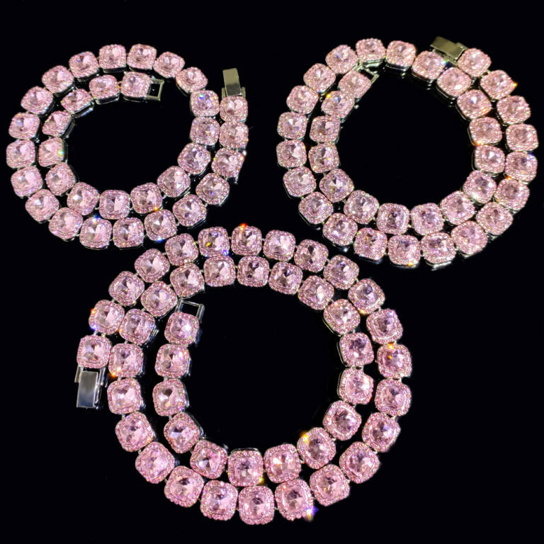 Men Women Bling 13mm Square Cuban Link Chain Necklace Iced Pave Crystal Tennis Chain Choker Necklaces Fashion Jewelry – Bild 6