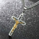Edelstahl Anhänger Kreuz Christus Jesus Christus Kruzifix Halskette Schmuck Schmuck – Bild 2
