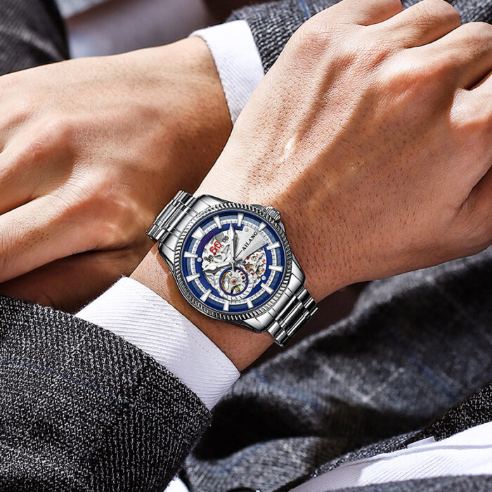 Herrenuhr Mechanische Armbanduhr Skelett Uhr Automatisch wasserdicht – Bild 2