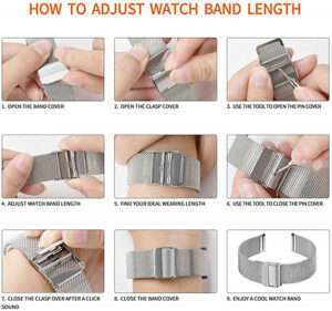 Strap For Apple Watch Series 6 7 Band SE 5 4 Milanese Stainless Steel Bracelet – Bild 5