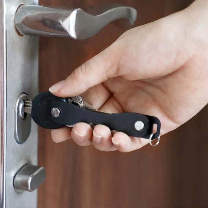 1339687260-1.jpg Intelligenter Schlüsselanhänger, Mini-Schlüsselanhänger, kompakter Schlüssel, dekorativer Halter, Clip, Heimaufbewahrung, Metall-Schlüsselclip, Aluminium-Organizer, Schlüsselanhänger, Outdoor – Bild 1