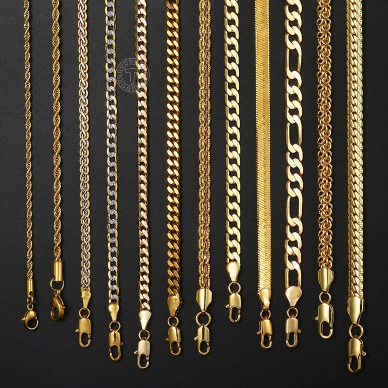 H1378bb01eb4a433b9b22502be863d93eg.jpg Gold Halskette Kette für Männer Frauen Halsketten Königskette Edelstahl – Bild 1