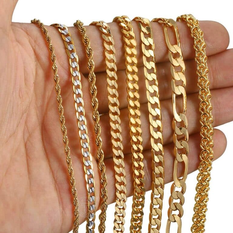 H45358aa1daaa4b28ac97260f23c8a546S.jpg Gold Halskette Kette für Männer Frauen Halsketten Königskette Edelstahl – Bild 4