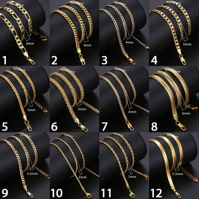 Hfb75b73e6b2645fb9b6fe1eda7a17af9x.jpg Gold Halskette Kette für Männer Frauen Halsketten Königskette Edelstahl – Bild 2