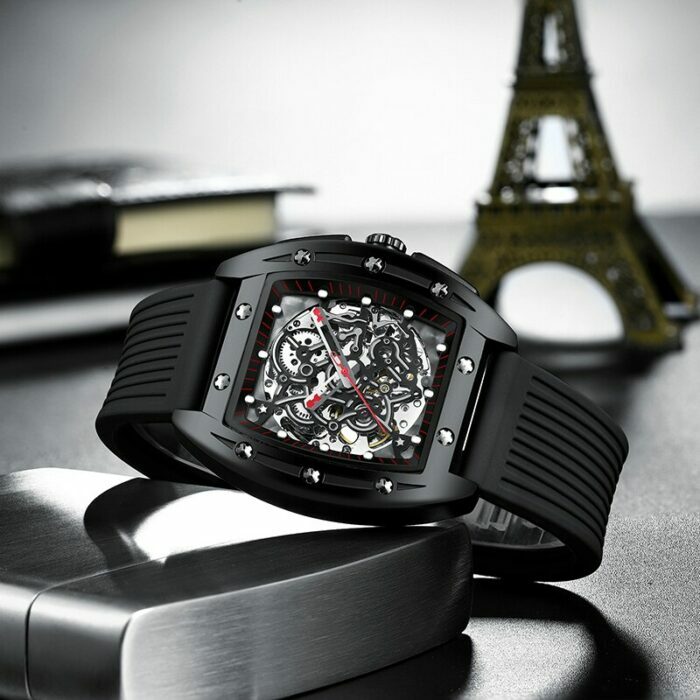 AILANG watch for men mechanical wristwatches hollow luminous tonneau watches men's automatic mechanical watch water proof – Bild 3