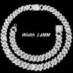 14 mm 20 mm gepflasterte Strasssteine Kubankettenkette Armband Frauen Frauen Bling Iced Cuban Armband Hip Hop Rapper Juwely – Bild 4