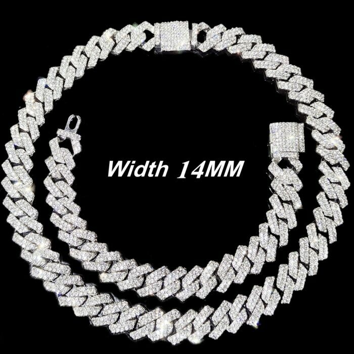 14 mm 20 mm gepflasterte Strasssteine Kubankettenkette Armband Frauen Frauen Bling Iced Cuban Armband Hip Hop Rapper Juwely – Bild 4