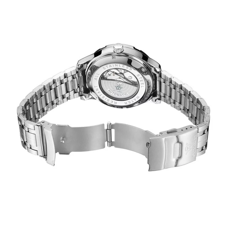 Mechanische Uhr Herren Automatik Schwarz Mode Skelett Stahl Uhren für Herren Klassische Uhren – Bild 6