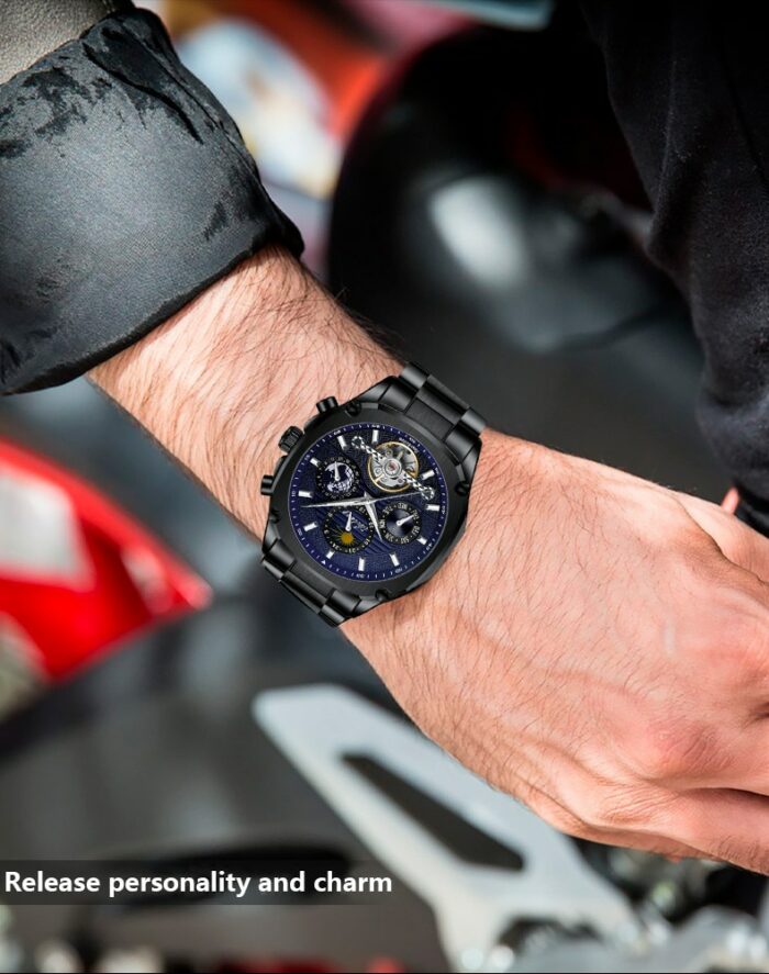 Square Men Watch Top Brand Mens Mechanical Watches Automatic Skeleton Watch Men Calendar – Bild 4