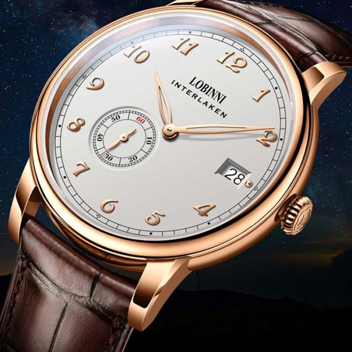 1618742228-1.jpg Mens Watch Mini Rotor Movement Watch Super Thin Automatic Mechanical Watch – Bild 1