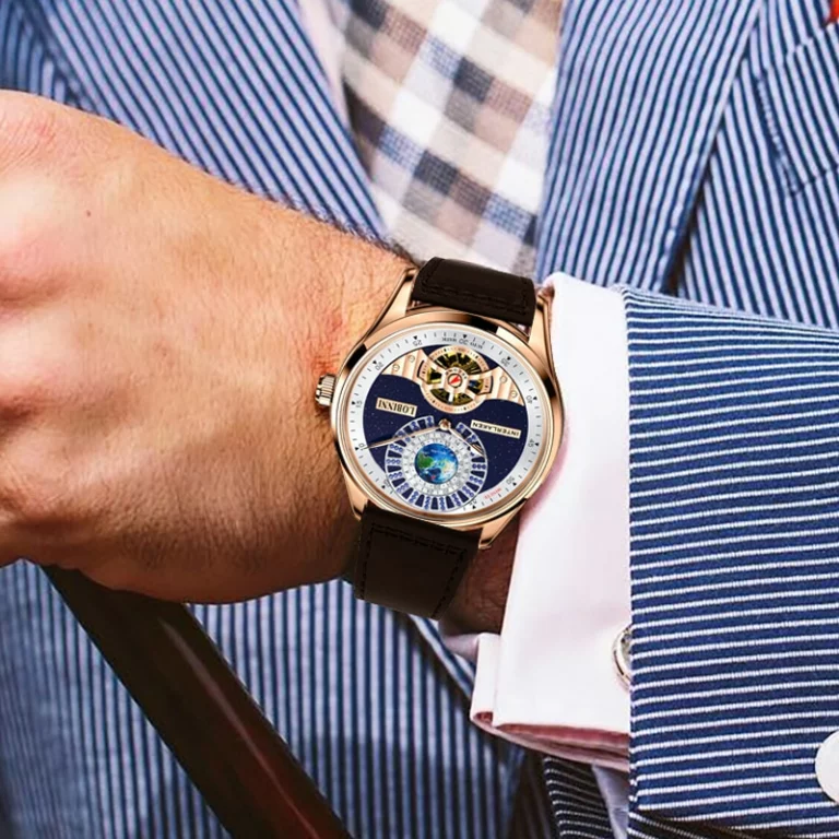 LOBINNI Classic Luxury Men's Automatic Watch Sapphire Glass Mechanical Wristwatch Genuine Leather Skeleton Watches – Bild 3