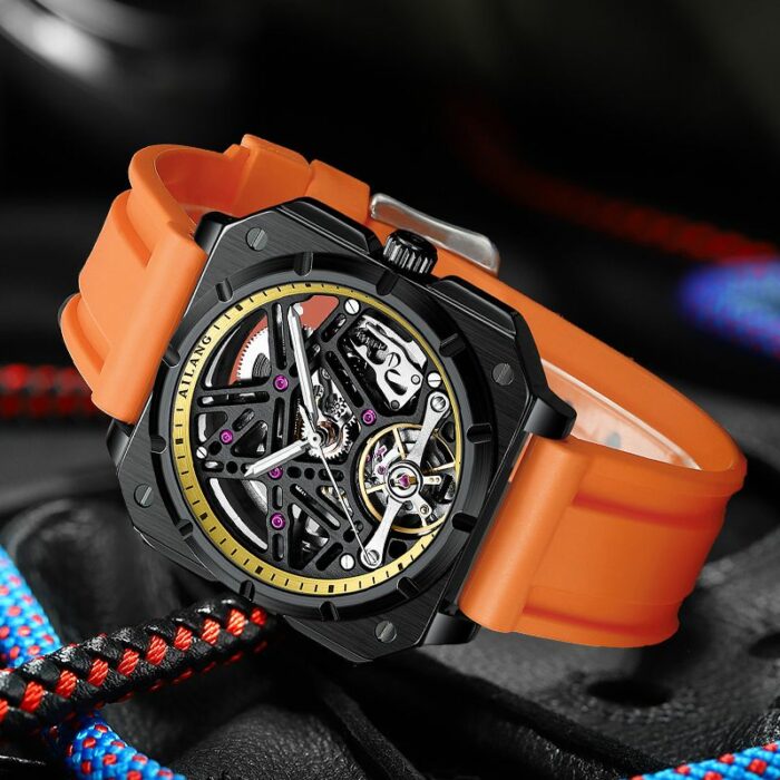 2022 AILANG New Luxury Men Mechanical Wristwatches 10Bar Waterproof Automatic Watch Square rubber band Sports Watch for Men – Bild 3