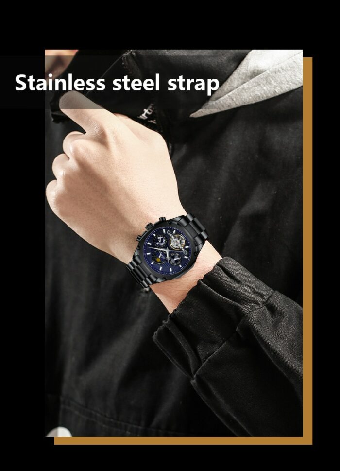 Square Men Watch Top Brand Mens Mechanical Watches Automatic Skeleton Watch Men Calendar – Bild 2