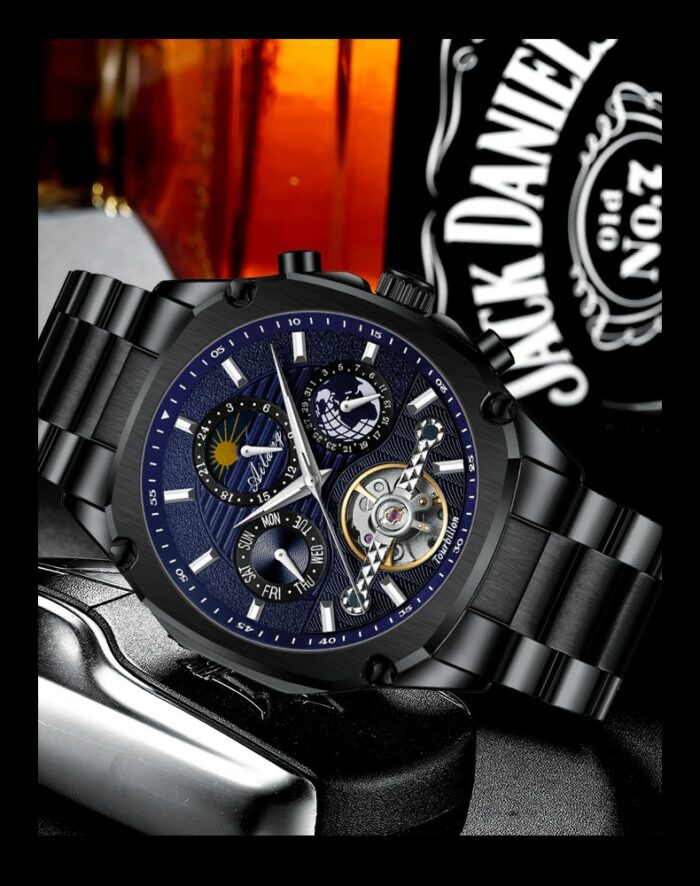 Square Men Watch Top Brand Mens Mechanical Watches Automatic Skeleton Watch Men Calendar – Bild 5