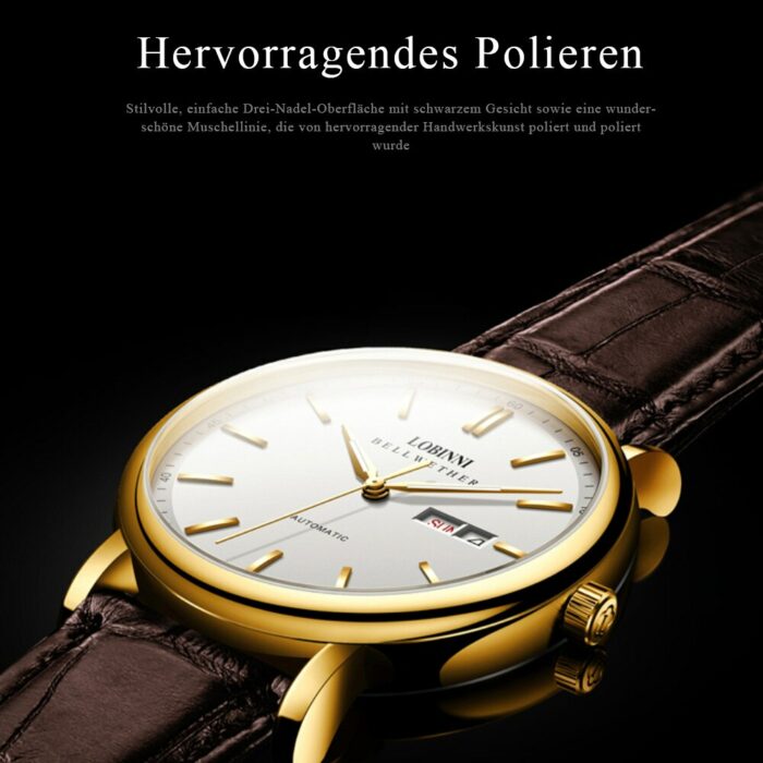 Lobinni Automatic Men Watch Top Luxury Brand Haiou Movement Men Wristwatch Clock Classic relógio masculino Sapphire 12025 – Bild 5