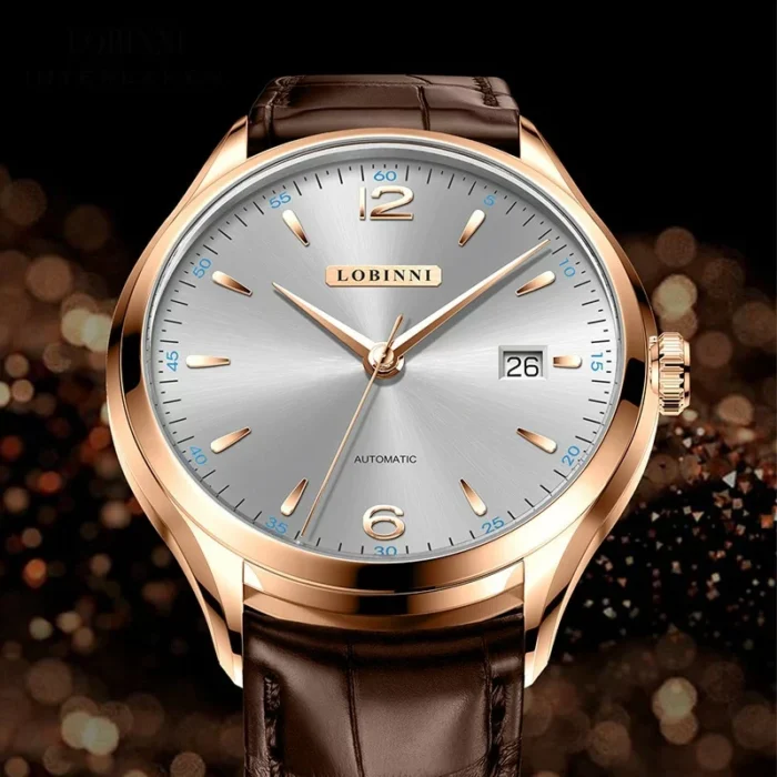 LOBINNI Luxury Men Dress Watch Seagull ST2130 Sunray Dial Classic Business Automatic Mechanical Sapphire – Bild 1
