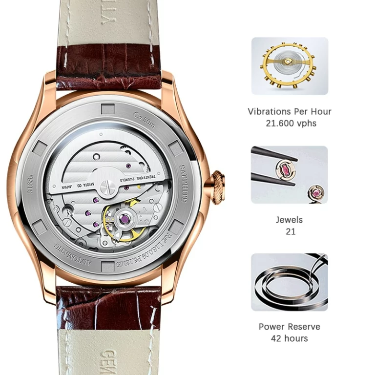 LOBINNI Luxury Men Dress Watch Clous de Paris Dial Miyota 8215 Automatic Mechanical Watches Sapphire Simple Men's Wrist – Bild 5