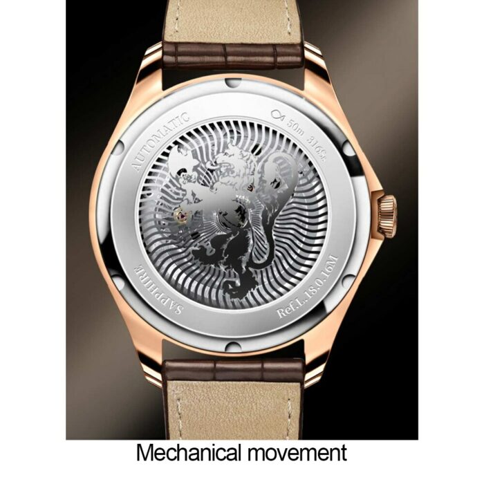 627332531-1.jpg Automatikuhr Herrenuhr Leuchtindizes Datum-, Tages-, Monat-, Mondphasenanzeige – Bild 4