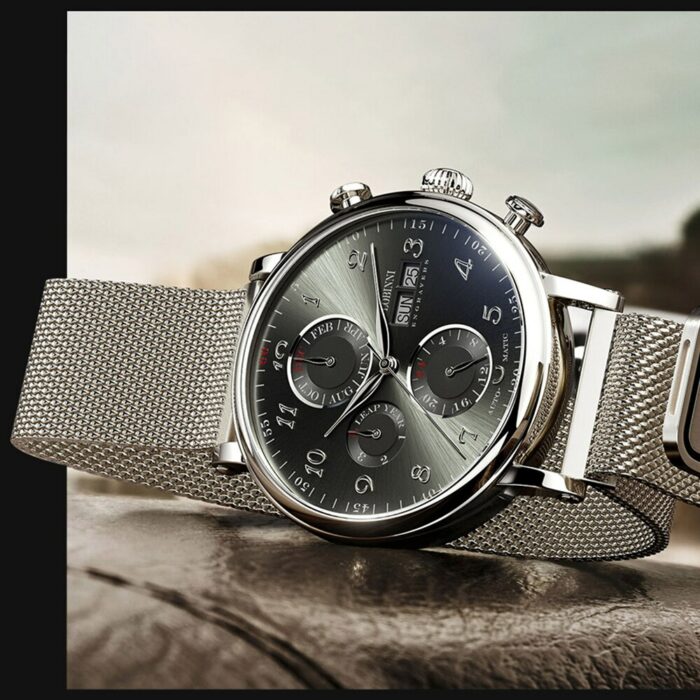 Lobinni Luxus Mechanical Gear Watch Männer Geschenk Möwen Bewegung Automatisch schwarzer Selbstwickler Sapphire Uhre Marke Männer Metall Lünette – Bild 5