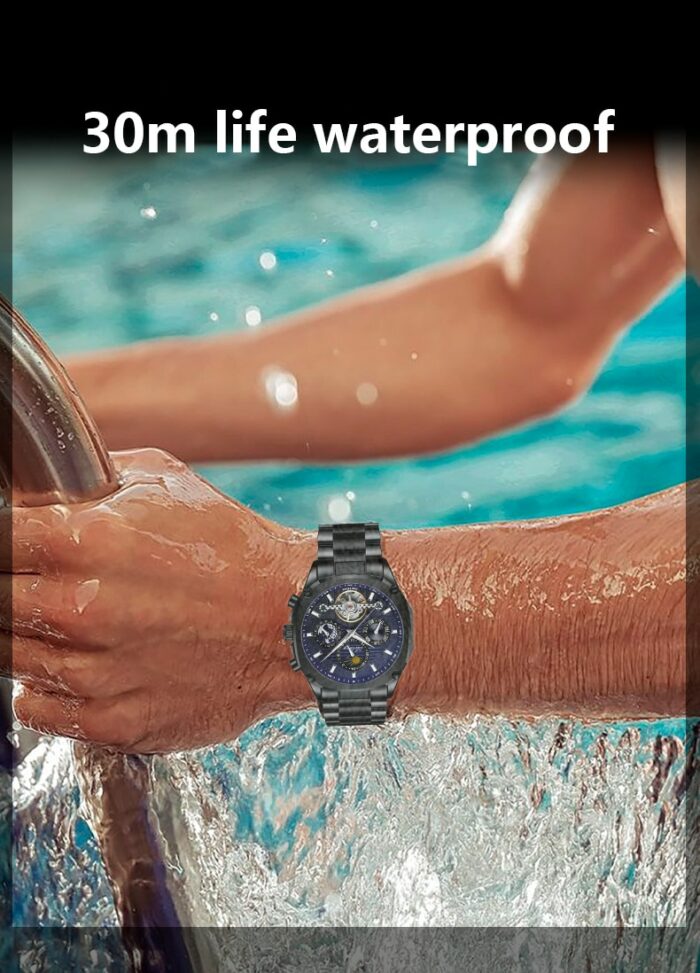 Square Men Watch Top Brand Mens Mechanical Watches Automatic Skeleton Watch Men Calendar – Bild 3